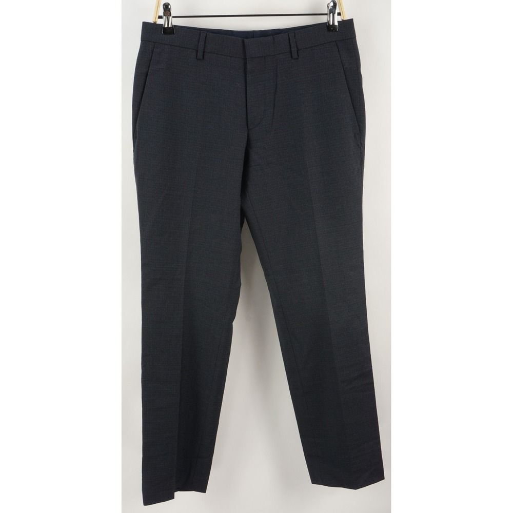 Hugo Boss Men's "Genesis2" Slim Fit Blue Check Wool Dress Pants Slacks 30 x 28